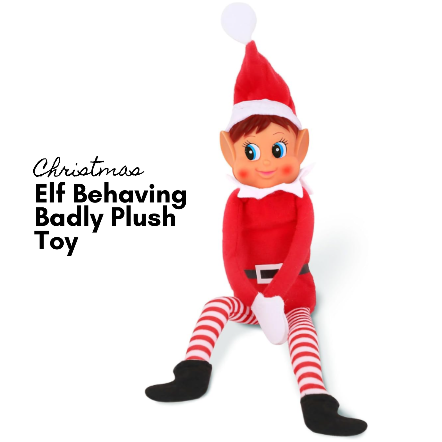 Christmas Elf Behaving Badly – 12” Plush Toy | Long Bendy Naughty Girl Christmas Doll & Decoration
