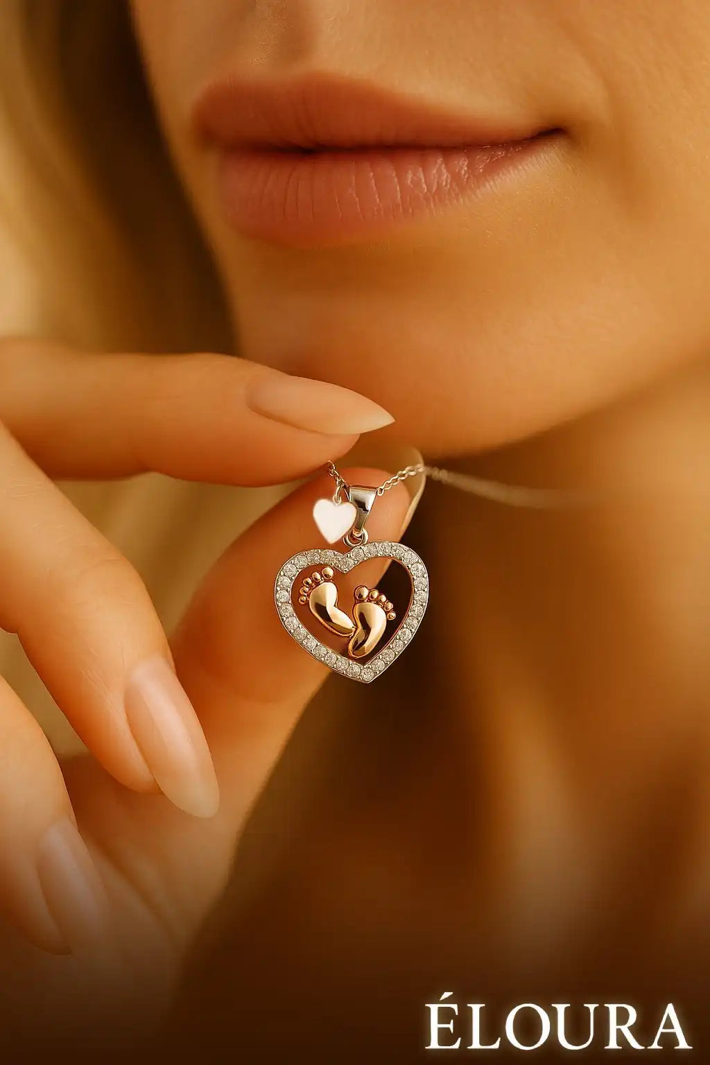 Forever in My Heart – Memorial Baby Feet Necklace Gift Set for Angel Baby
