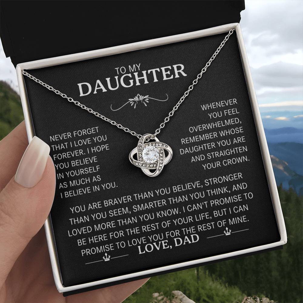 To My Daughter Necklace - Love Knot Gift Set