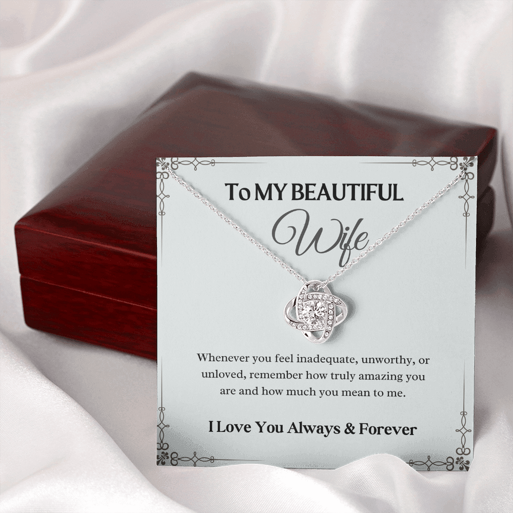 To My beautiful Wife - Love Knot Necklace Gift Set