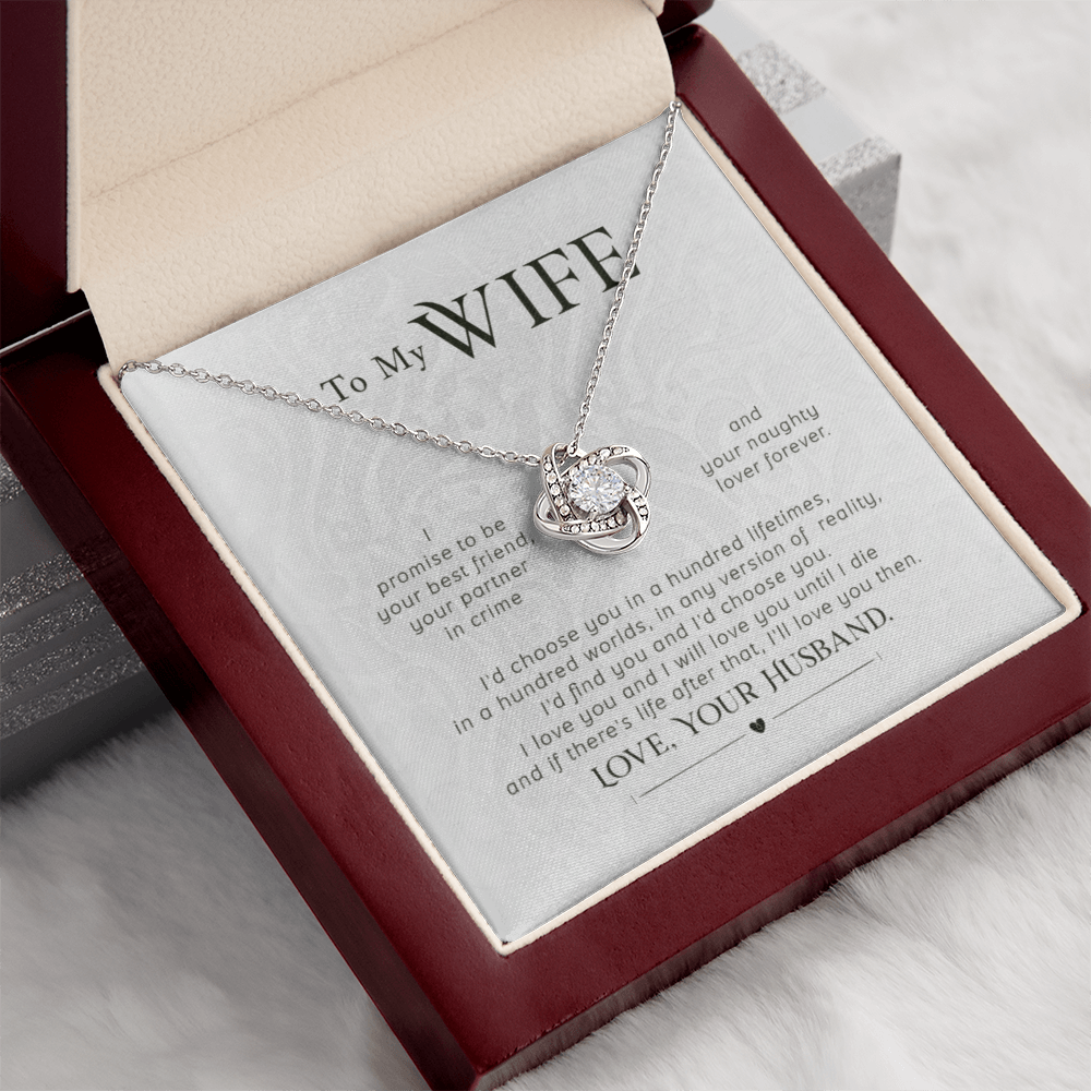 To My Wife Necklace - Love Knot Gift Set