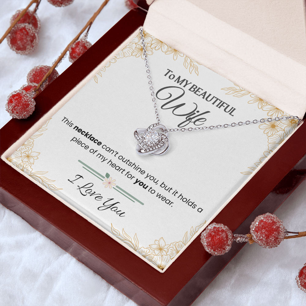 To My Beautiful Wife - Love Knot  Necklace Gift Set