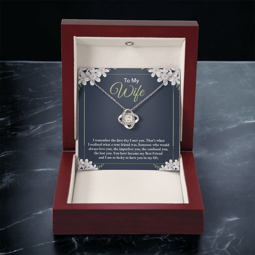 To My Wife - Love Knot Necklace Gift Set
