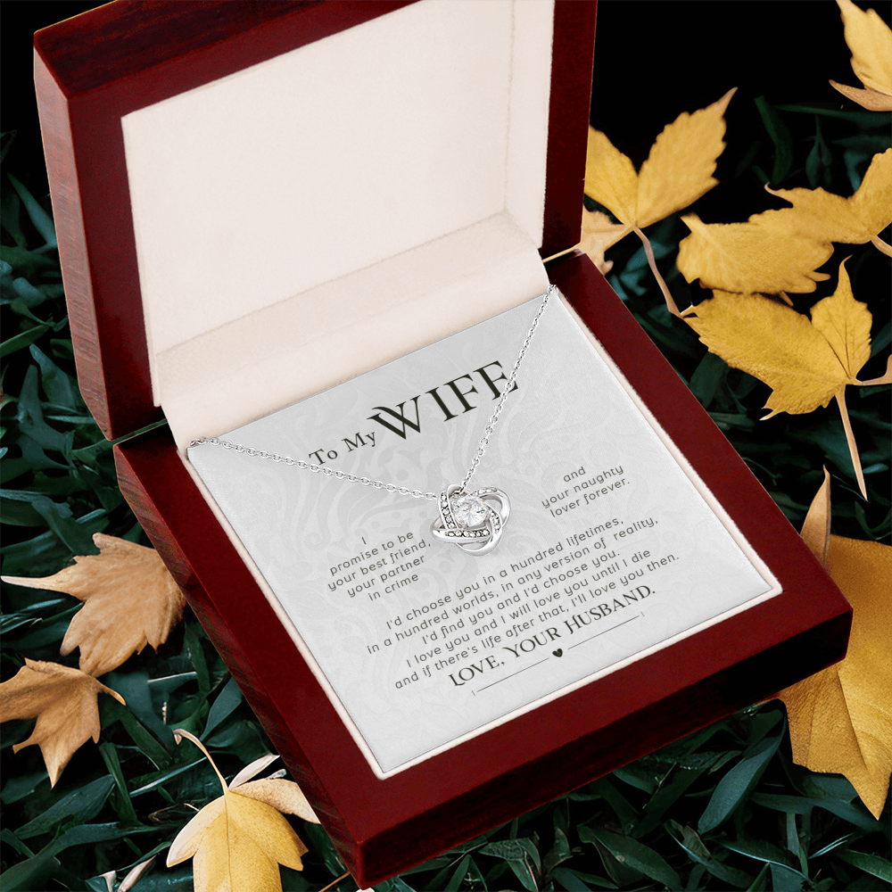 To My Wife Necklace - Love Knot Gift Set