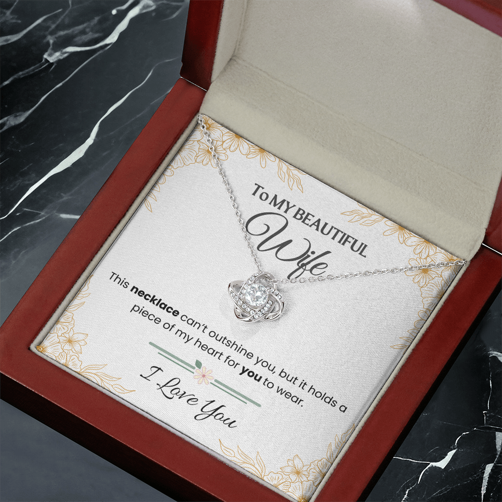 To My Beautiful Wife - Love Knot  Necklace Gift Set