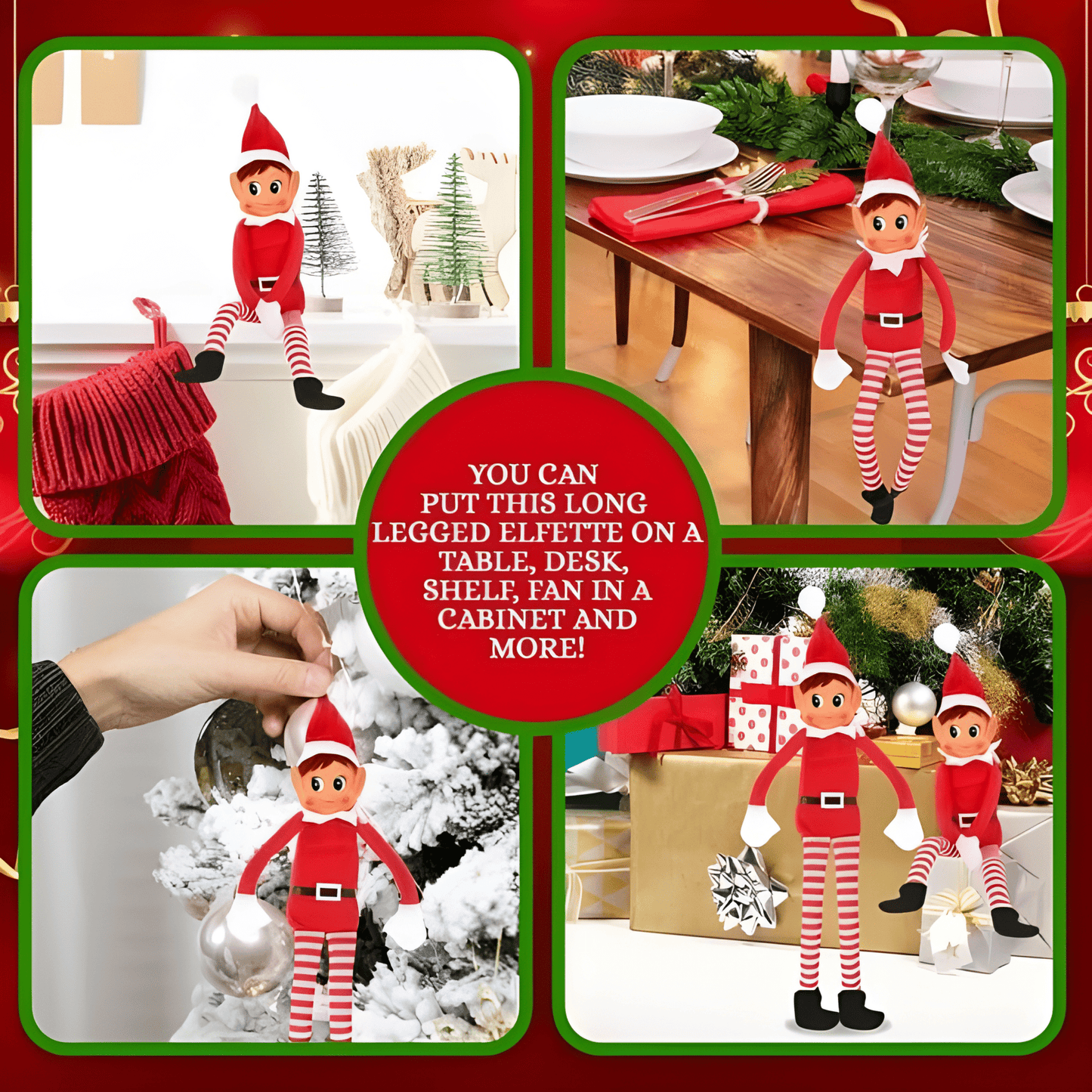 Christmas Elf Behaving Badly – 12” Plush Toy | Long Bendy Naughty Girl Christmas Doll & Decoration - Eloura