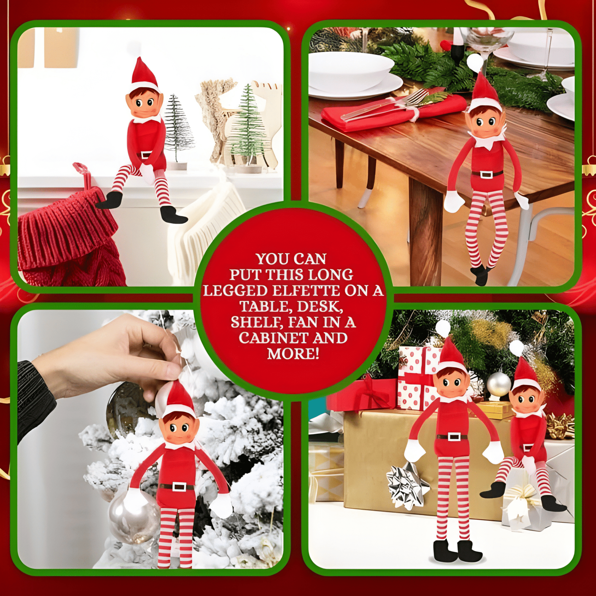 Christmas Elf Behaving Badly – 12” Plush Toy | Long Bendy Naughty Girl Christmas Doll & Decoration - Eloura