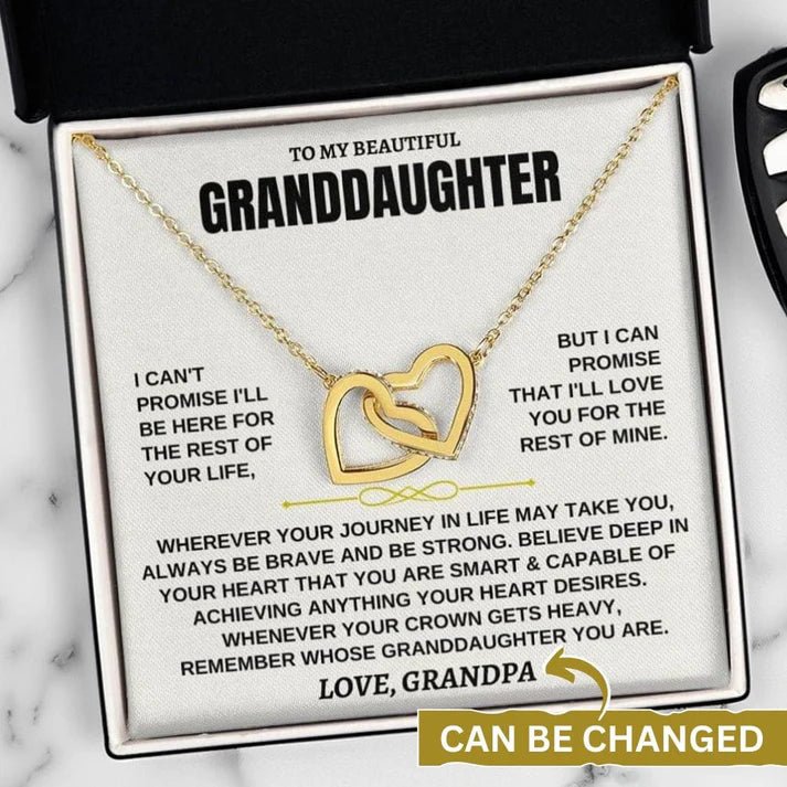 (Copy) [ALMOST SOLD OUT] To My Beautiful Granddaughter - Interlocked Hearts Necklace Gift Set - Eloura