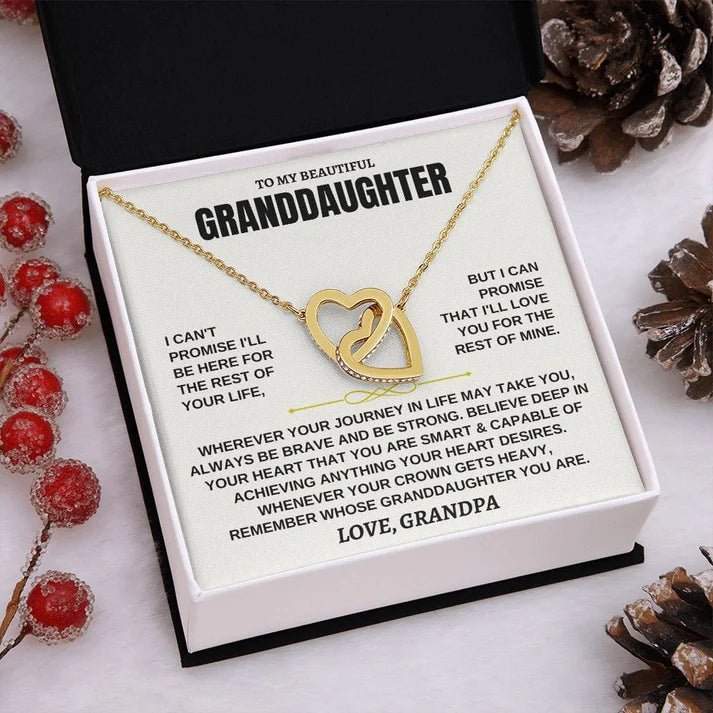 (Copy) [ALMOST SOLD OUT] To My Beautiful Granddaughter - Interlocked Hearts Necklace Gift Set - Eloura