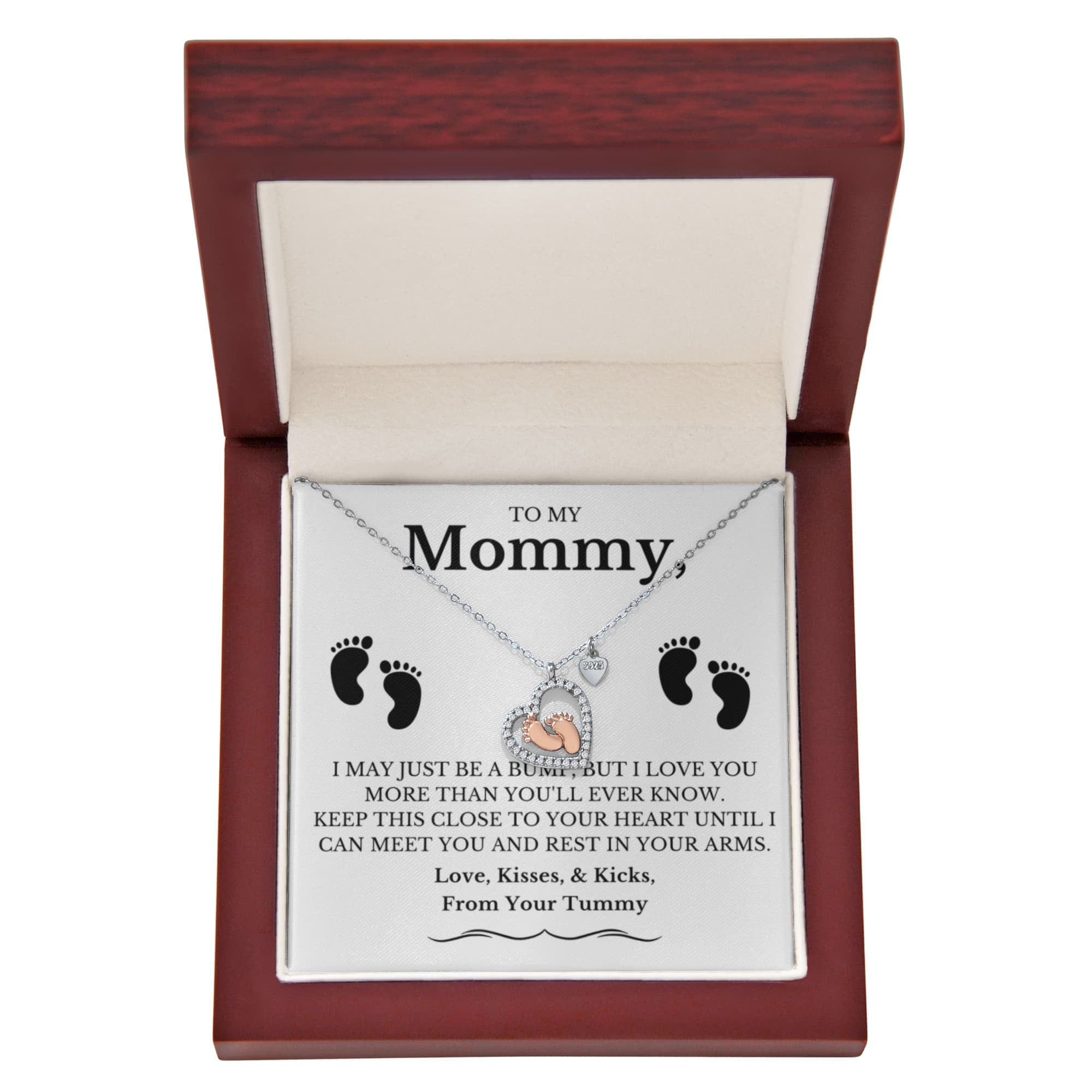 (copy) To My Mommy - Baby Feet Heart Pendant Necklace Gift Set - Eloura
