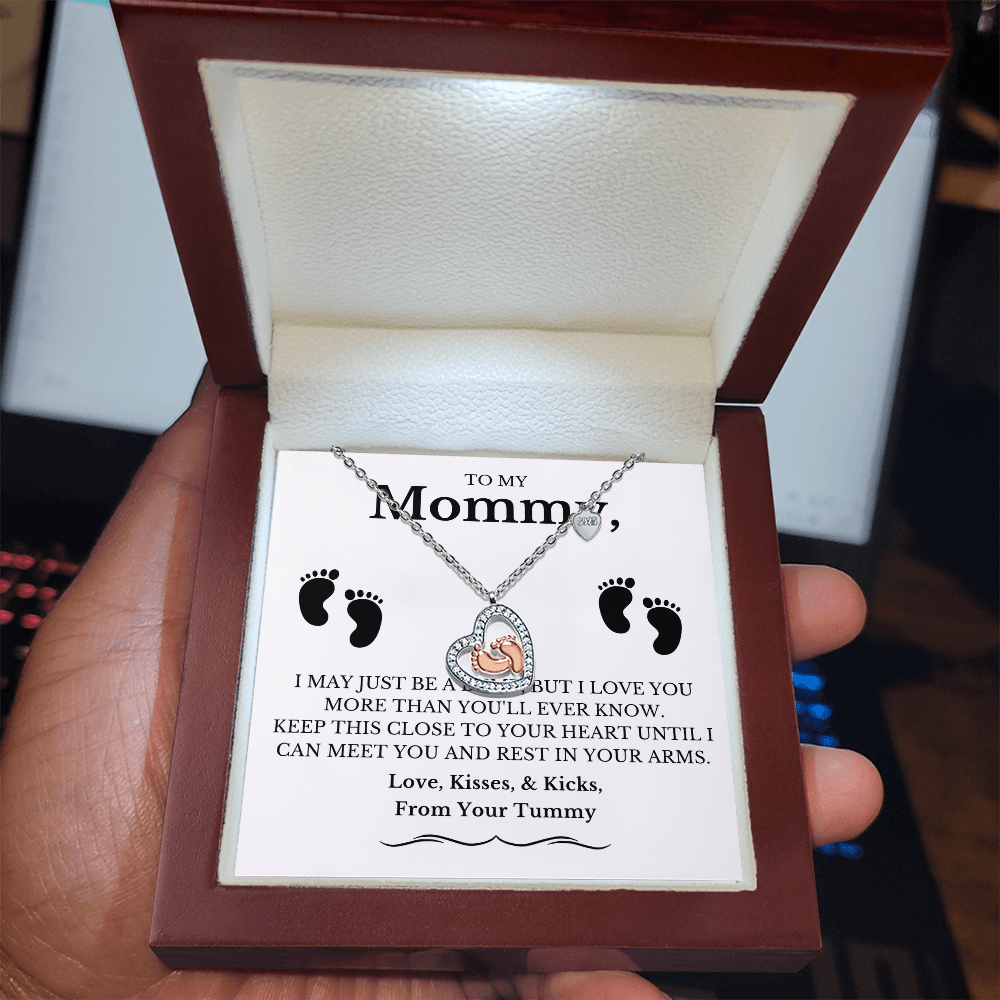 (copy) To My Mommy - Baby Feet Heart Pendant Necklace Gift Set - Eloura