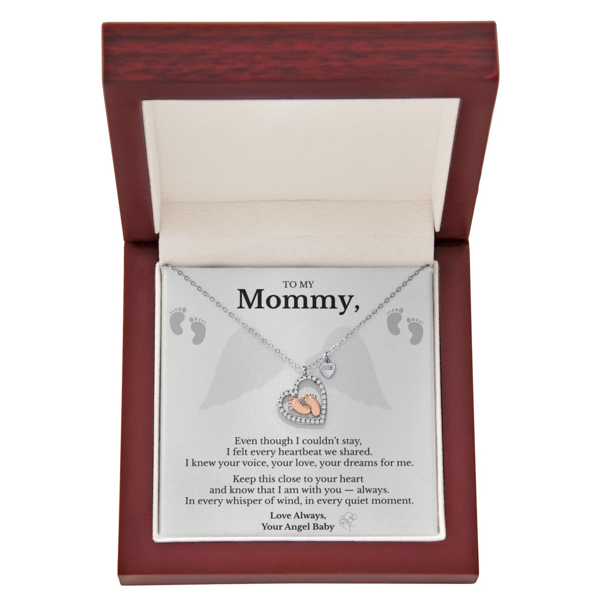 Forever in My Heart – Memorial Baby Feet Necklace Gift Set for Angel Baby - Eloura
