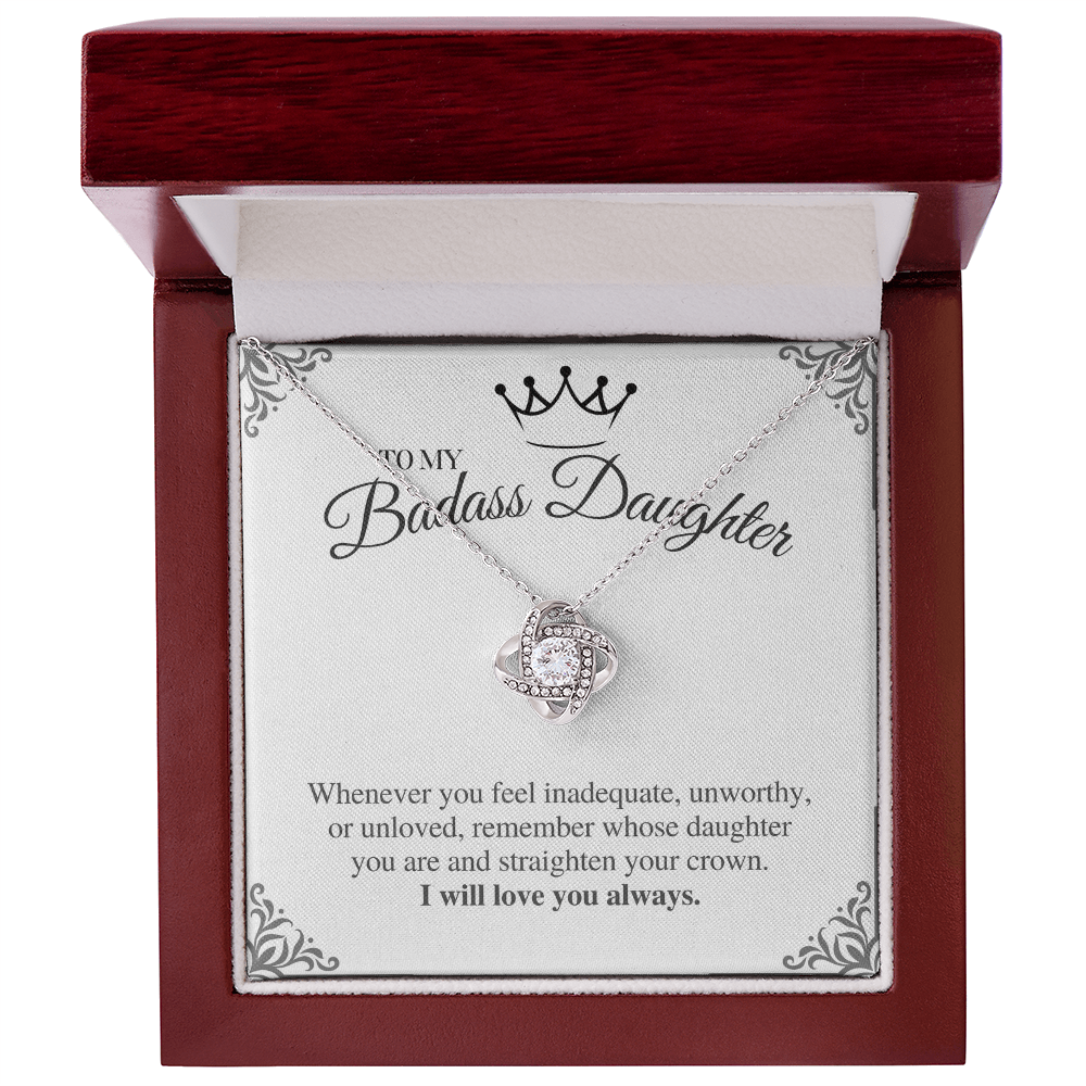 To My Badass Daughter - Love Knot Necklace Gift Set - Eloura