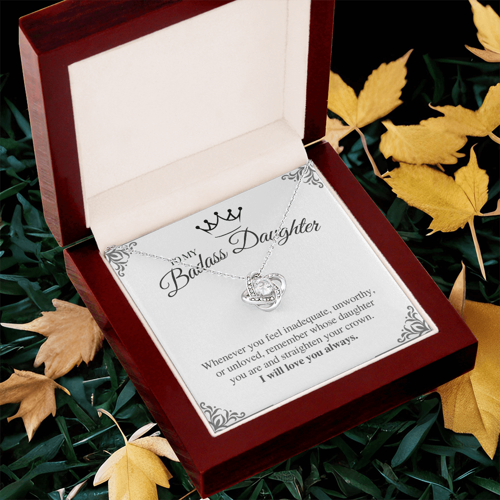 To My Badass Daughter - Love Knot Necklace Gift Set - Eloura