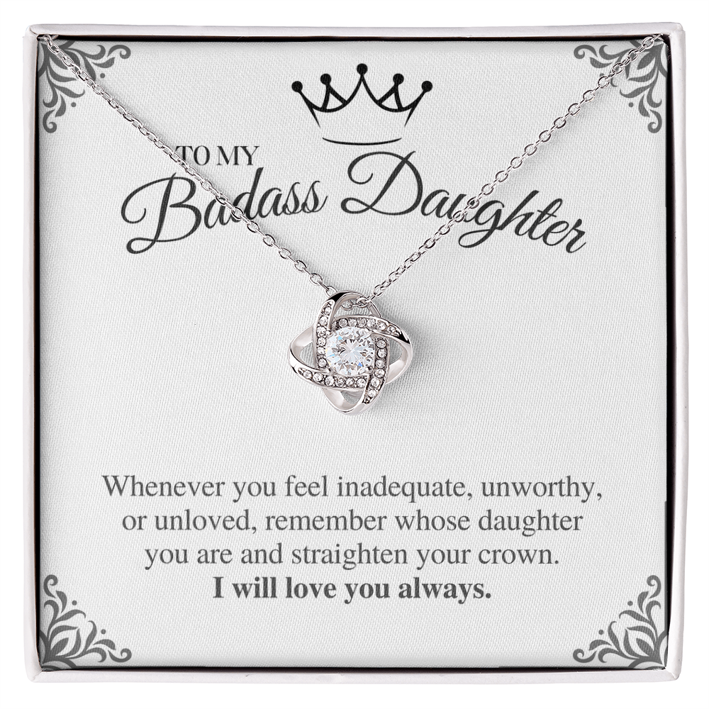 To My Badass Daughter - Love Knot Necklace Gift Set - Eloura