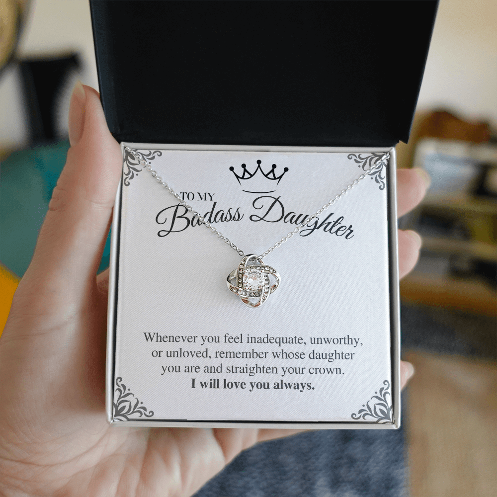To My Badass Daughter - Love Knot Necklace Gift Set - Eloura