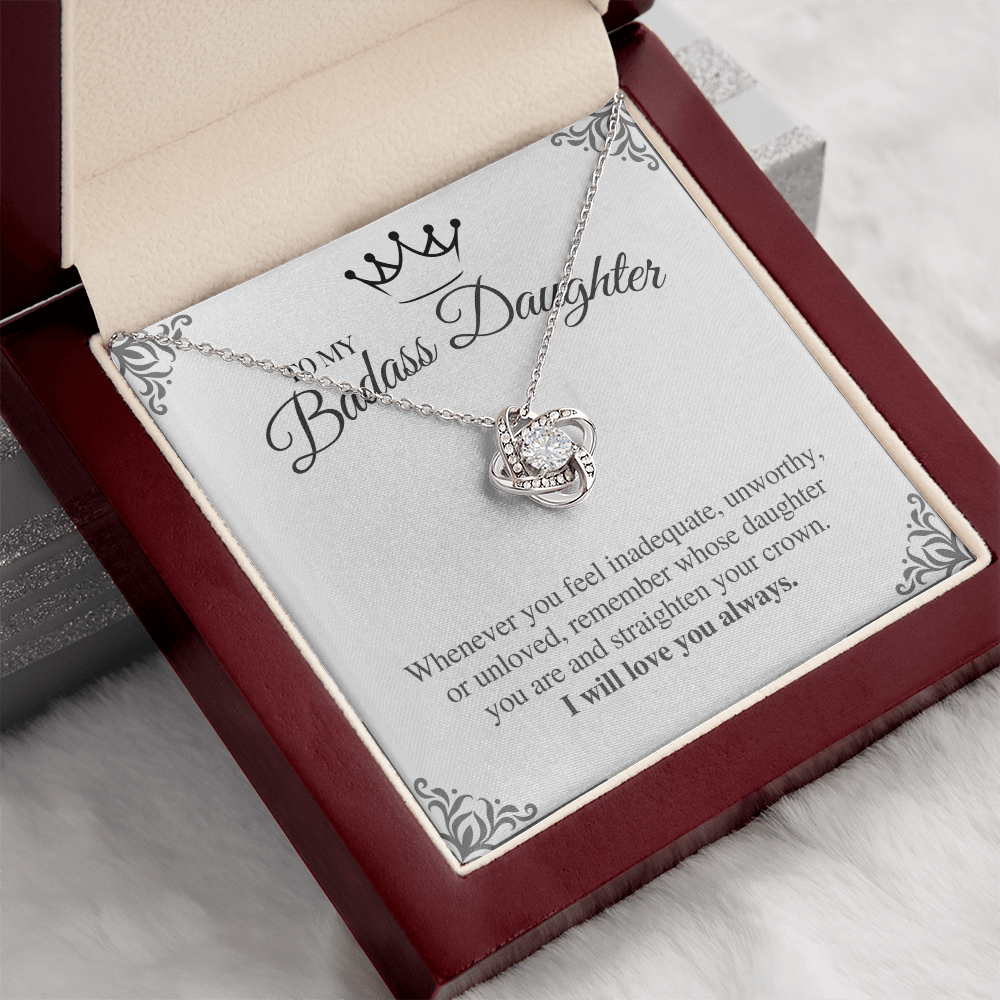 To My Badass Daughter - Love Knot Necklace Gift Set - Eloura