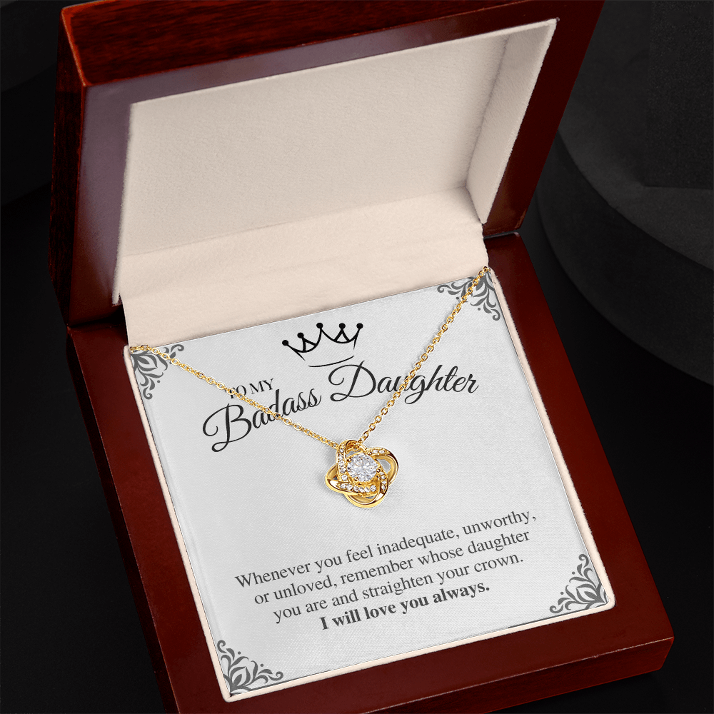 To My Badass Daughter - Love Knot Necklace Gift Set - Eloura