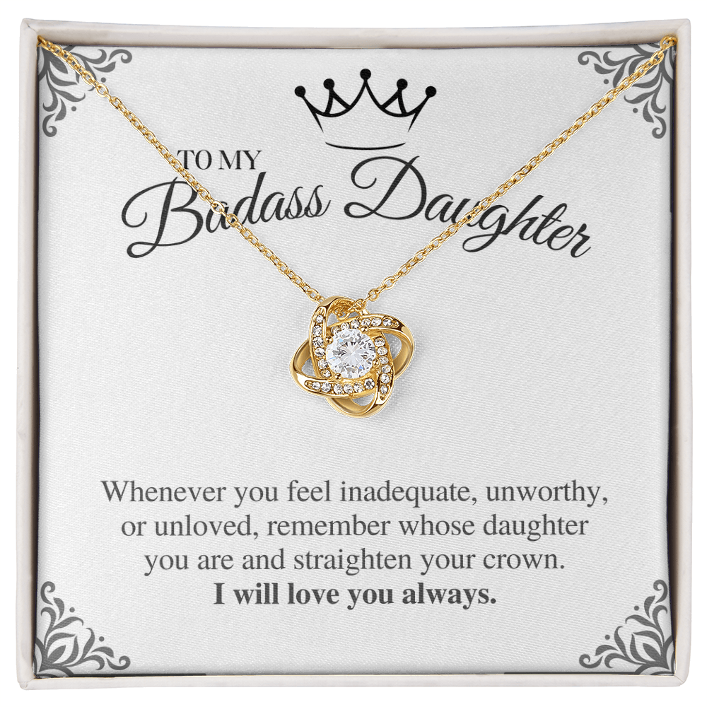 To My Badass Daughter - Love Knot Necklace Gift Set - Eloura