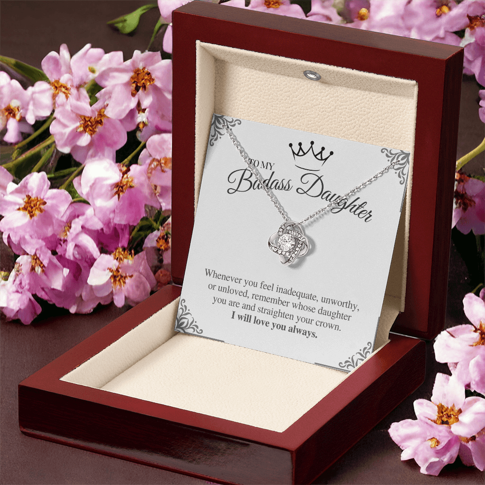 To My Badass Daughter - Love Knot Necklace Gift Set - Eloura