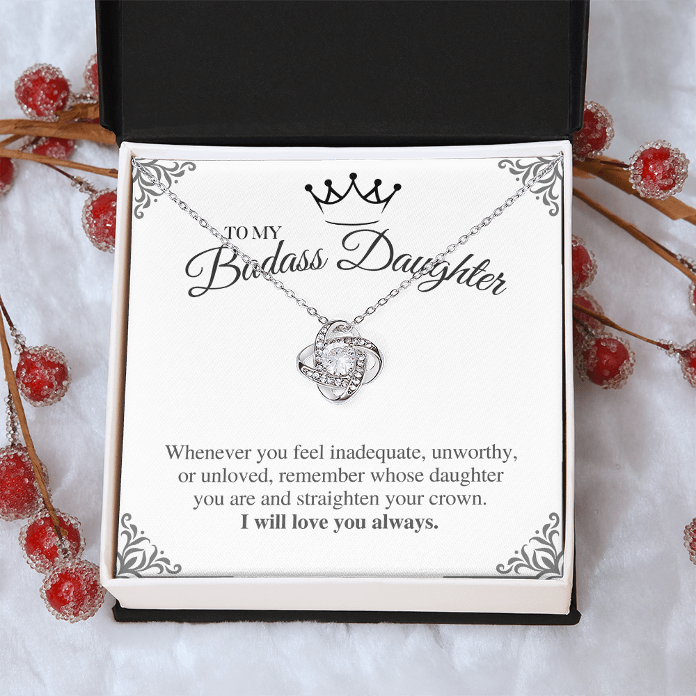 To My Badass Daughter - Love Knot Necklace Gift Set - Eloura
