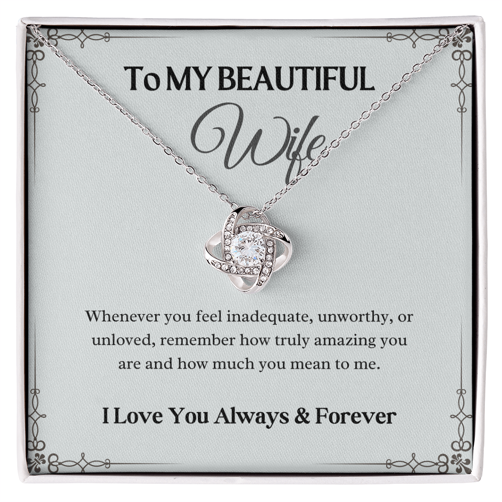 To My beautiful Wife - Love Knot Necklace Gift Set - Eloura