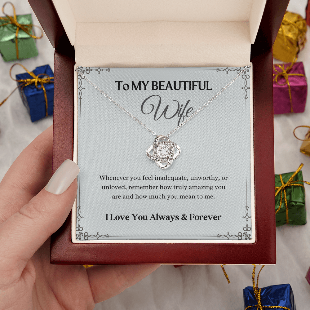 To My beautiful Wife - Love Knot Necklace Gift Set - Eloura