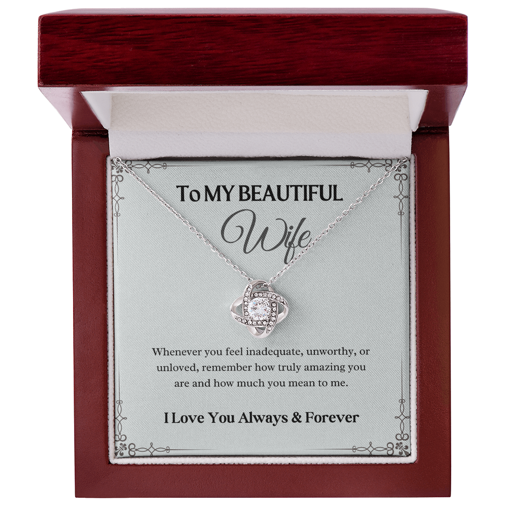 To My beautiful Wife - Love Knot Necklace Gift Set - Eloura