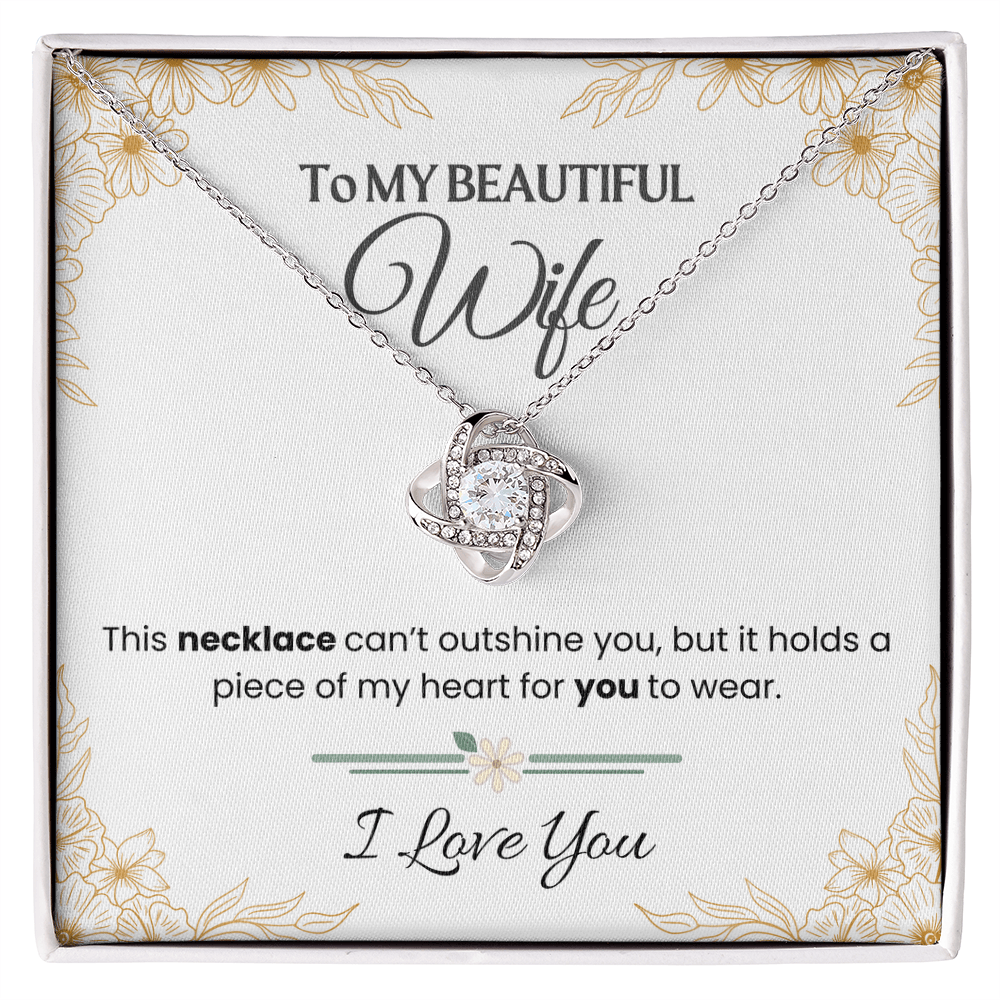 To My Beautiful Wife - Love Knot Necklace Gift Set - Eloura