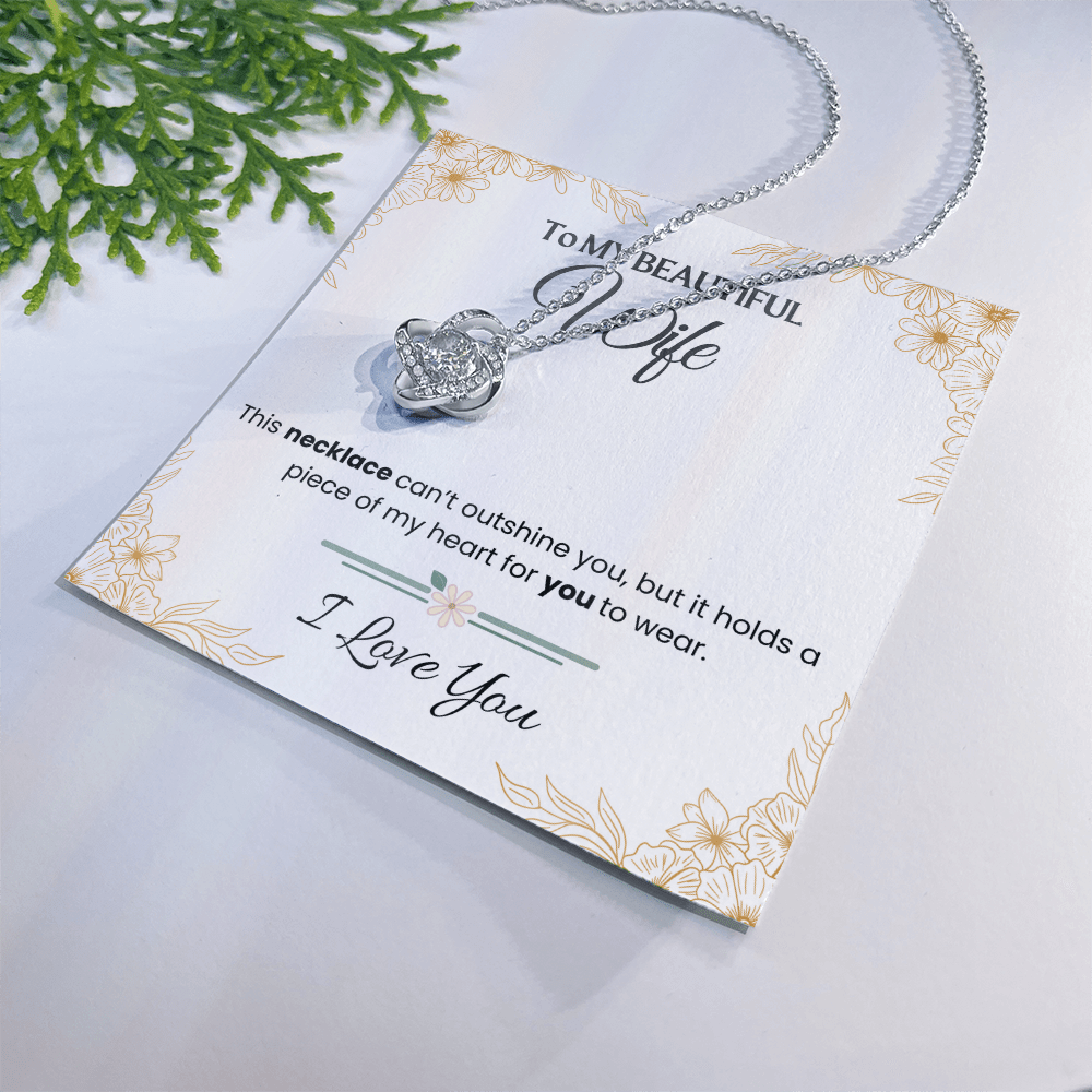 To My Beautiful Wife - Love Knot Necklace Gift Set - Eloura