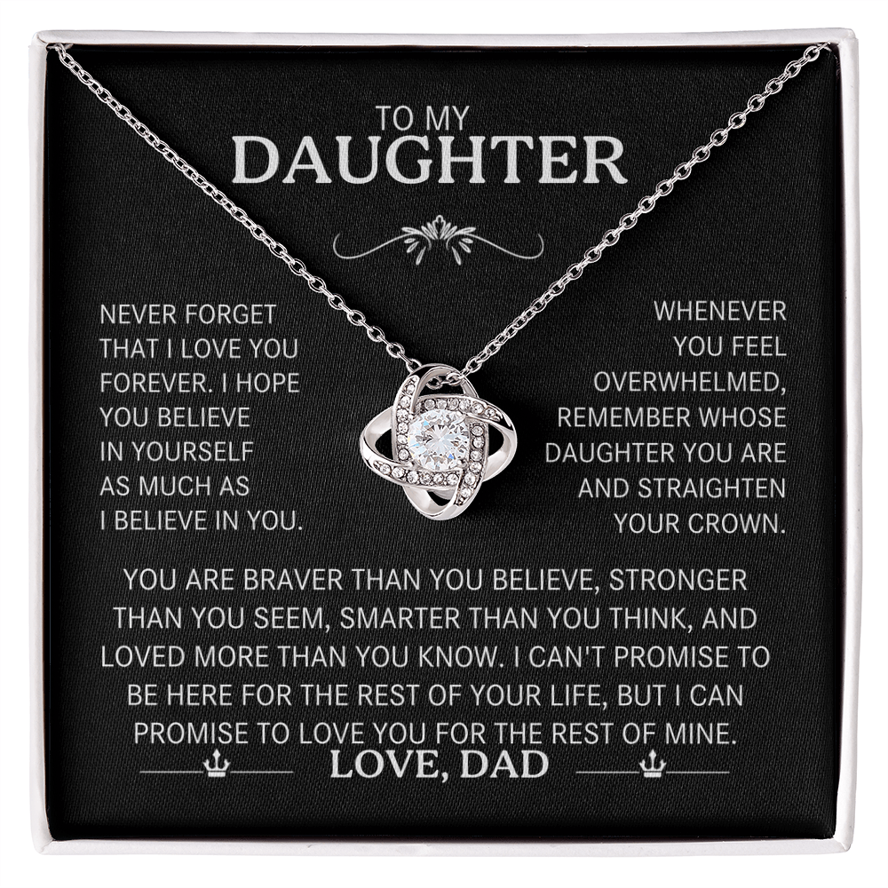 To My Daughter Necklace - Love Knot Gift Set - Eloura