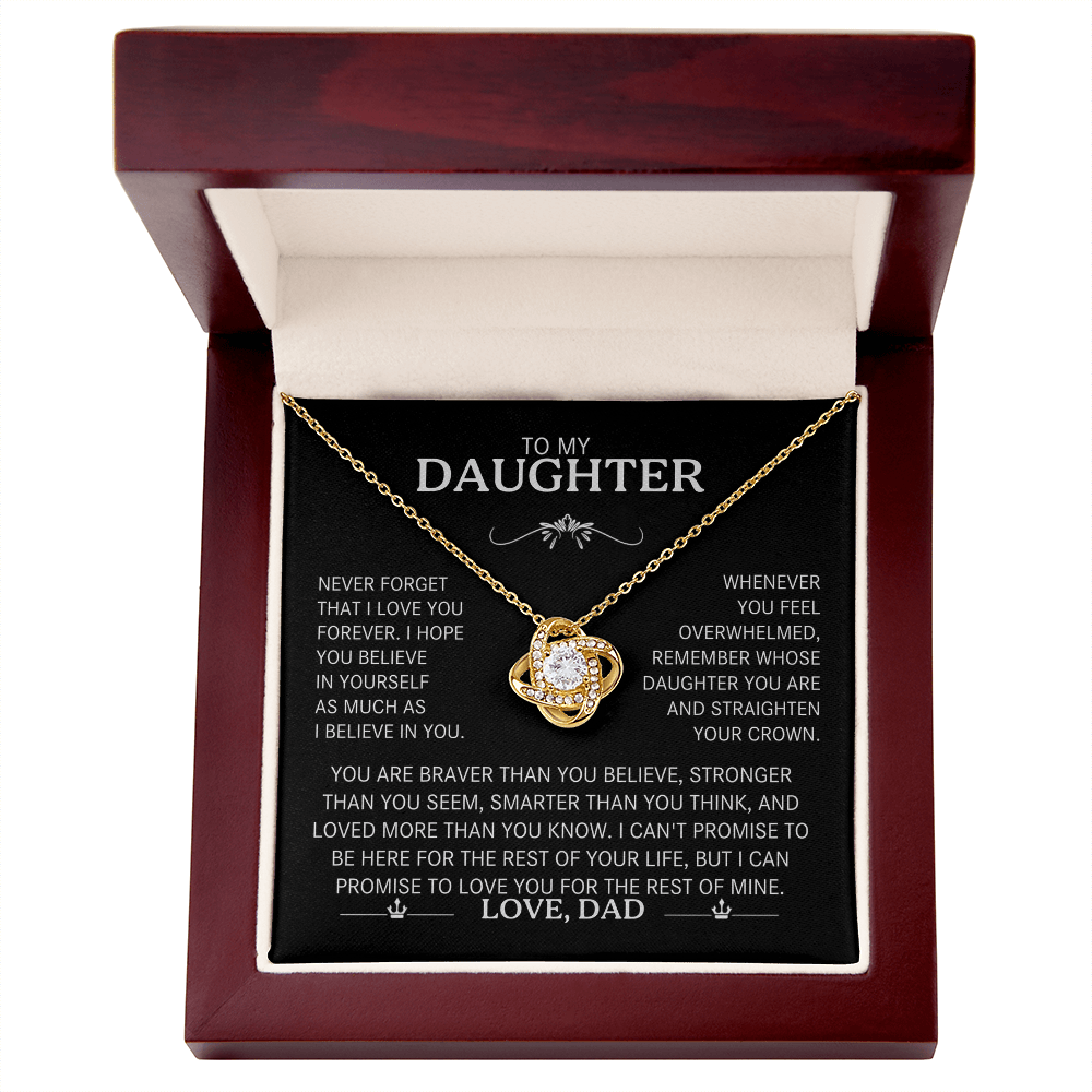 To My Daughter Necklace - Love Knot Gift Set - Eloura
