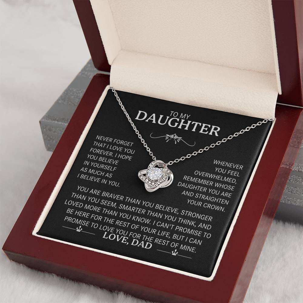 To My Daughter Necklace - Love Knot Gift Set - Eloura