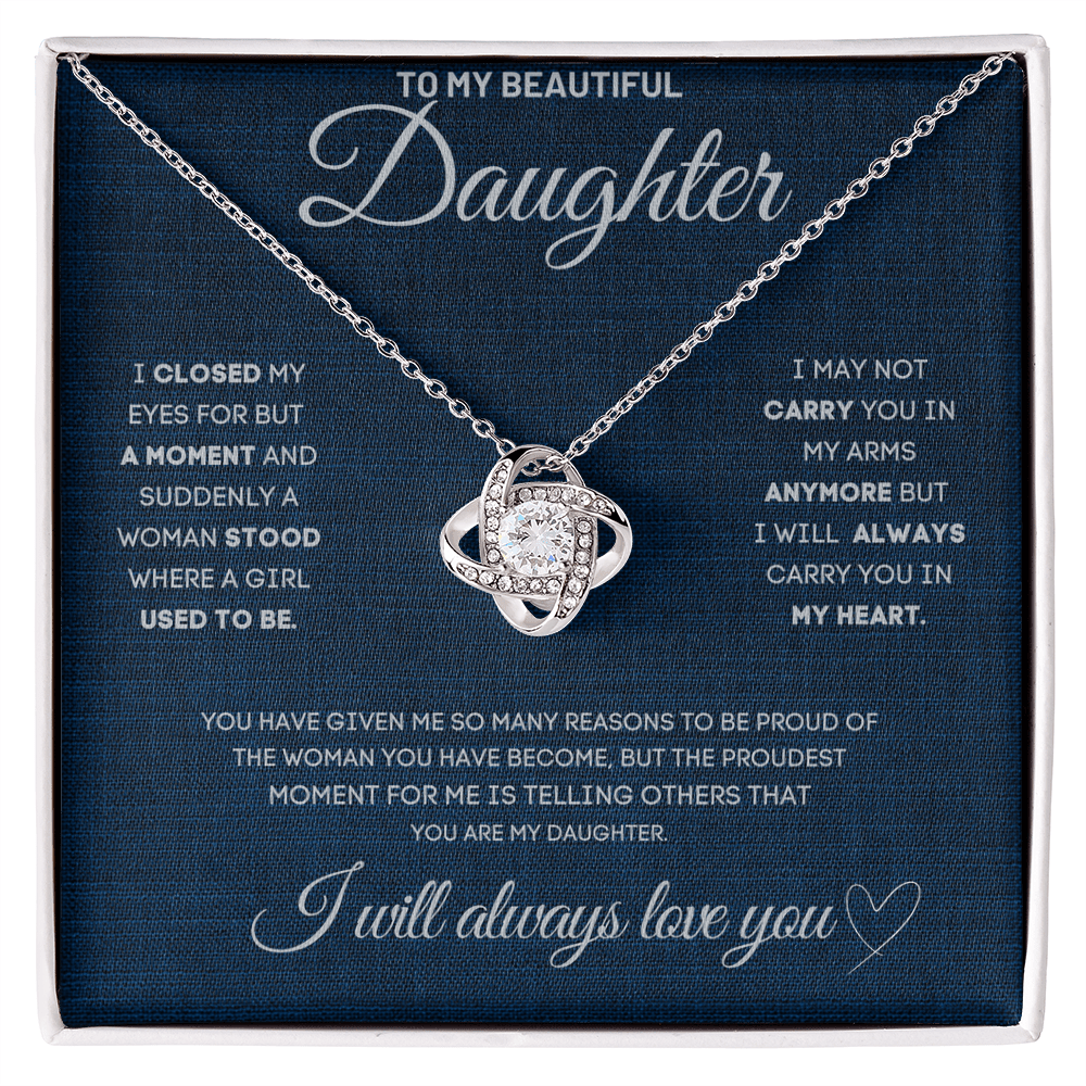 To My Daughter Necklace - Love Knot Gift Set - Eloura