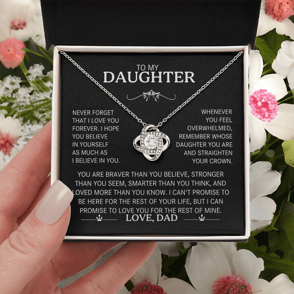 To My Daughter Necklace - Love Knot Gift Set - Eloura