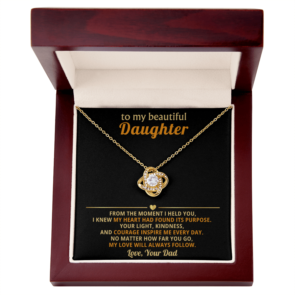 To My Daughter Necklace - Love Knot Gift Set - Eloura