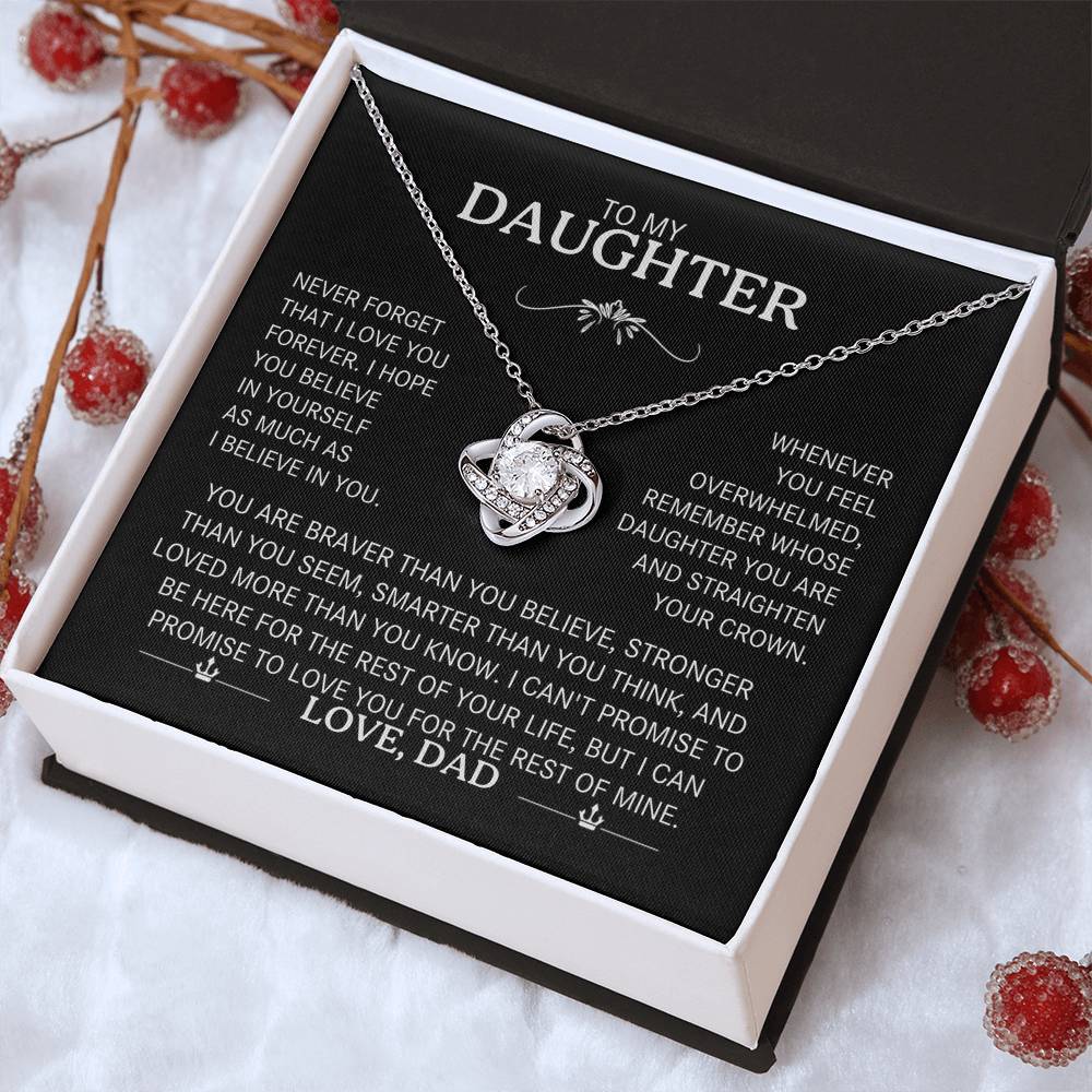 To My Daughter Necklace - Love Knot Gift Set - Eloura