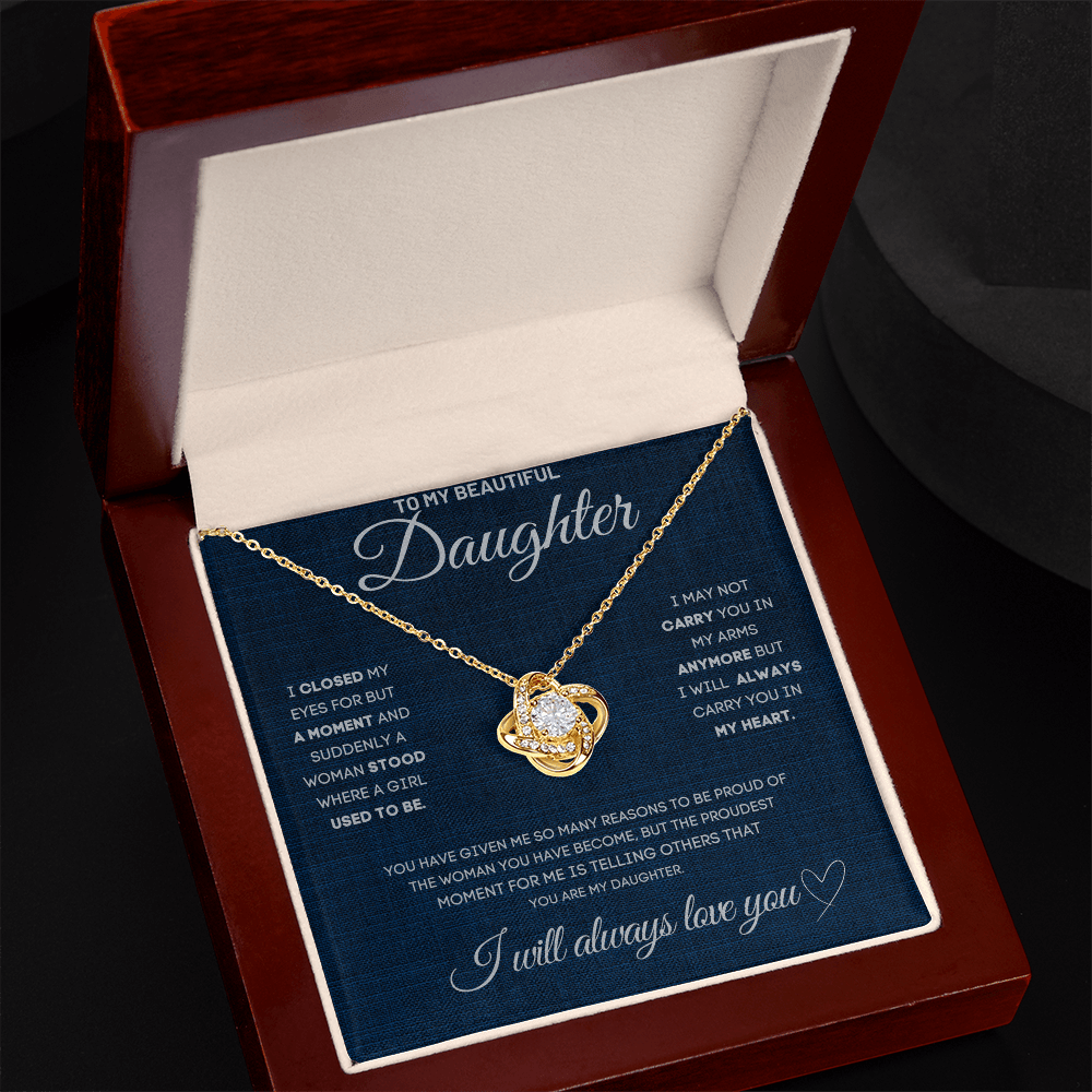 To My Daughter Necklace - Love Knot Gift Set - Eloura