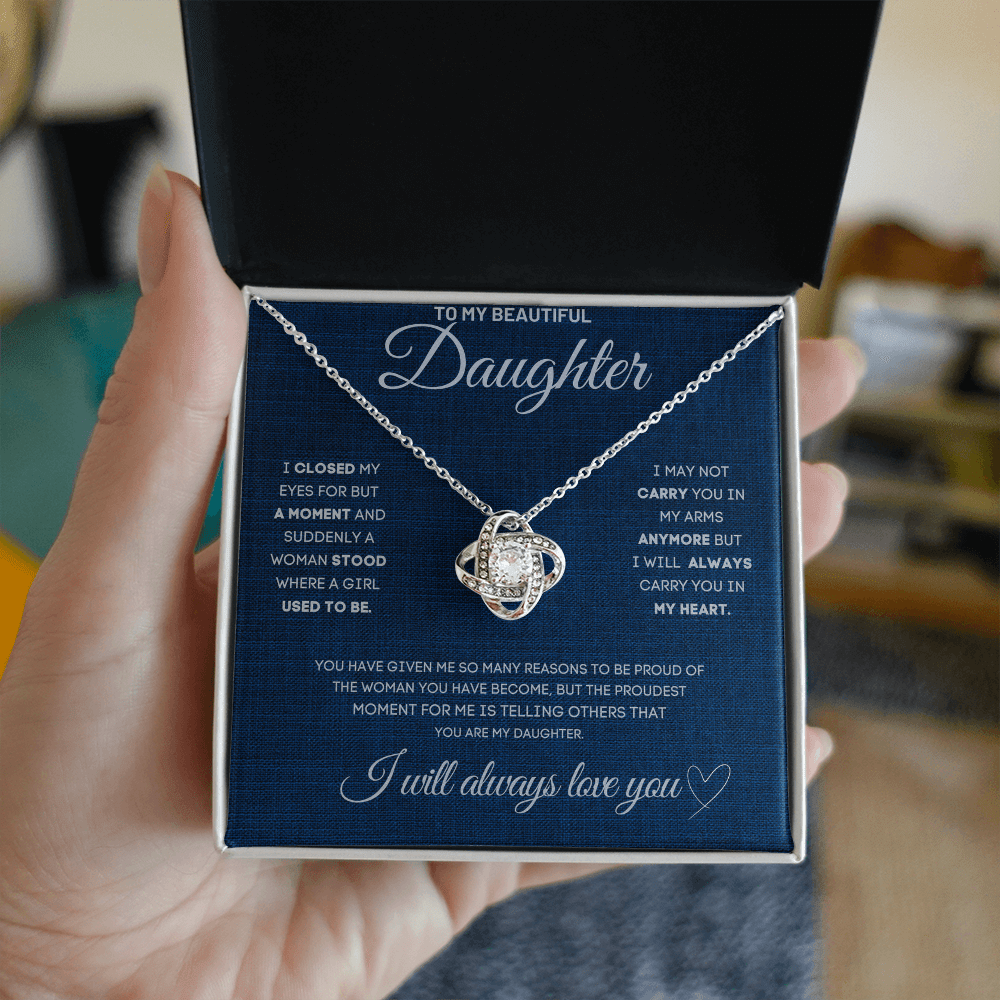 To My Daughter Necklace - Love Knot Gift Set - Eloura