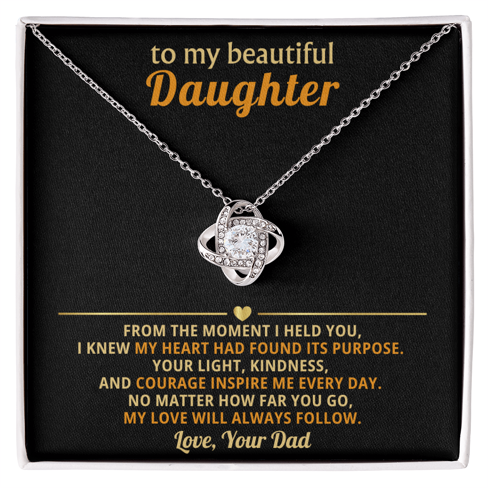 To My Daughter Necklace - Love Knot Gift Set - Eloura