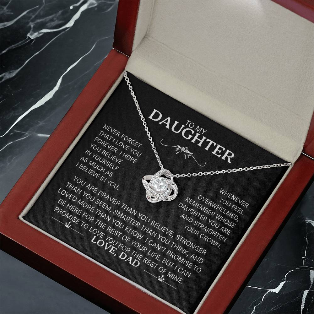 To My Daughter Necklace - Love Knot Gift Set - Eloura