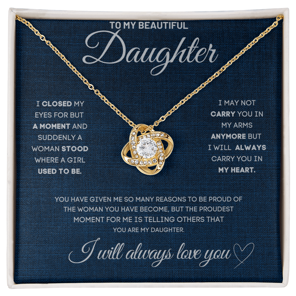 To My Daughter Necklace - Love Knot Gift Set - Eloura