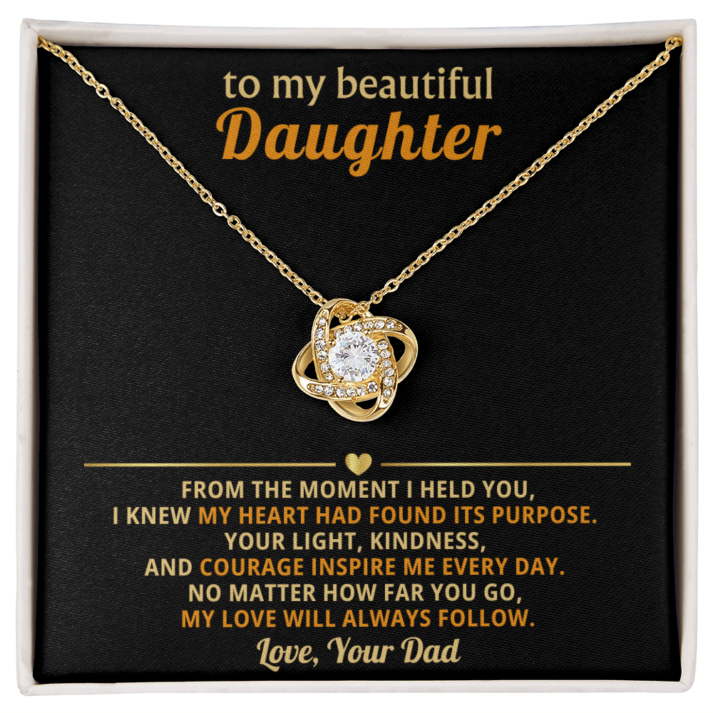 To My Daughter Necklace - Love Knot Gift Set - Eloura