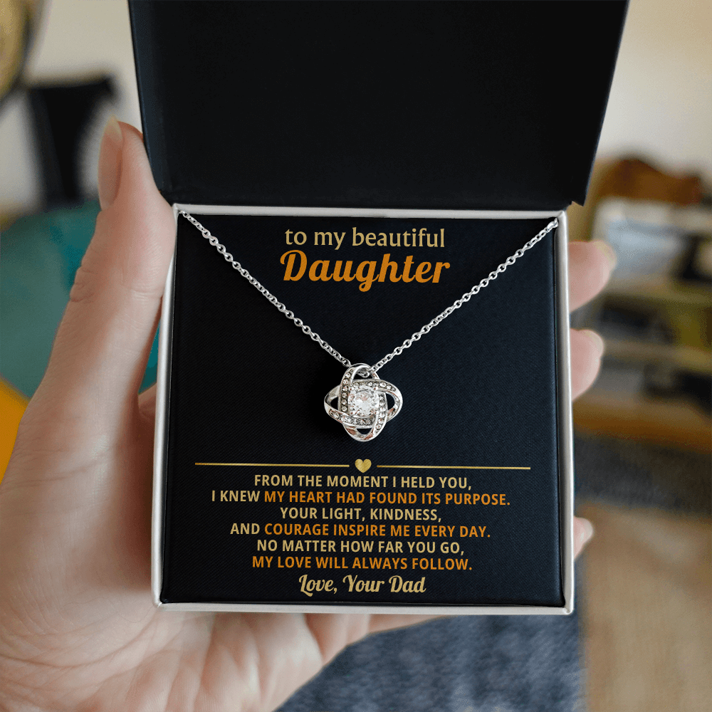 To My Daughter Necklace - Love Knot Gift Set - Eloura