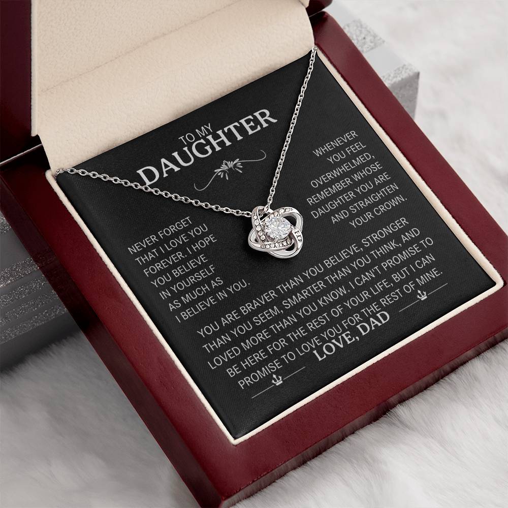 To My Daughter Necklace - Love Knot Gift Set - Eloura