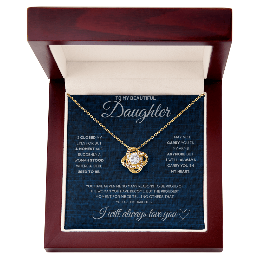 To My Daughter Necklace - Love Knot Gift Set - Eloura