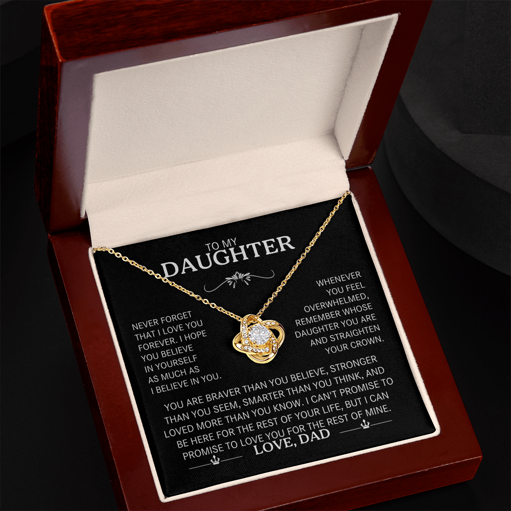 To My Daughter Necklace - Love Knot Gift Set - Eloura