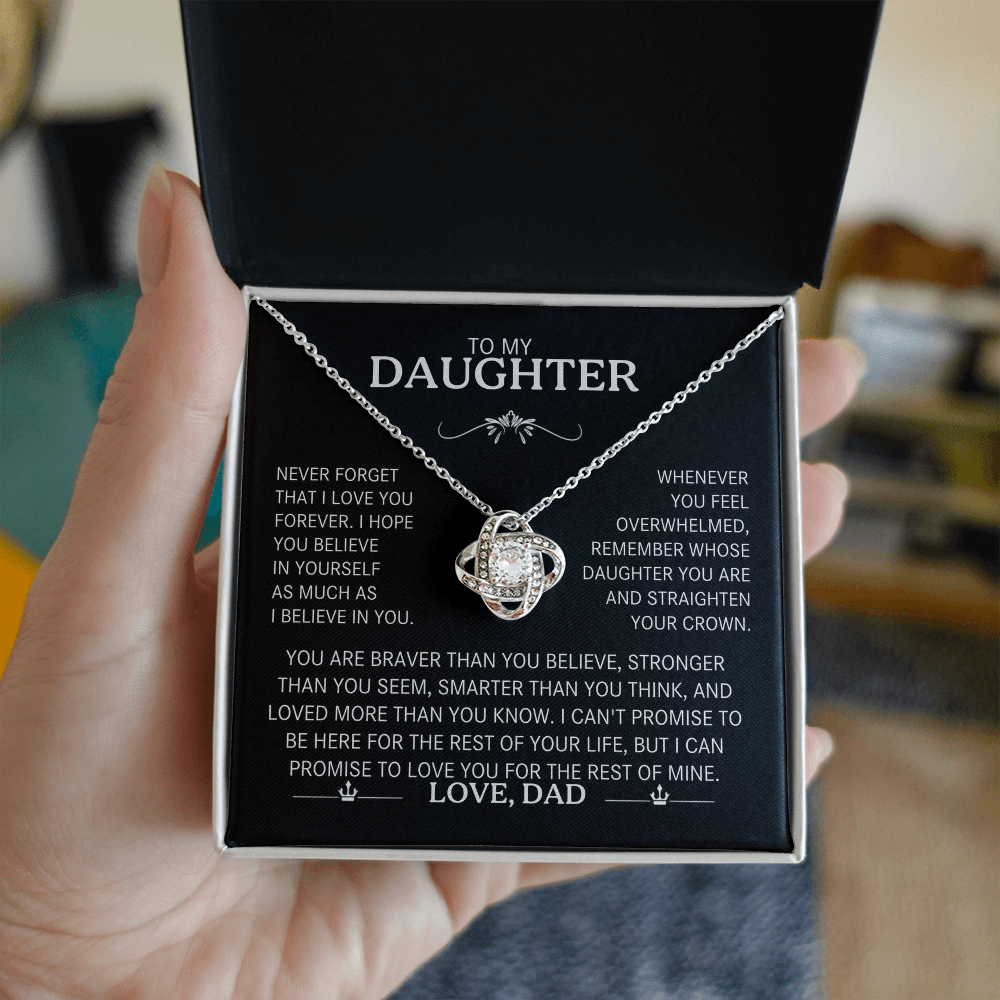 To My Daughter Necklace - Love Knot Gift Set - Eloura