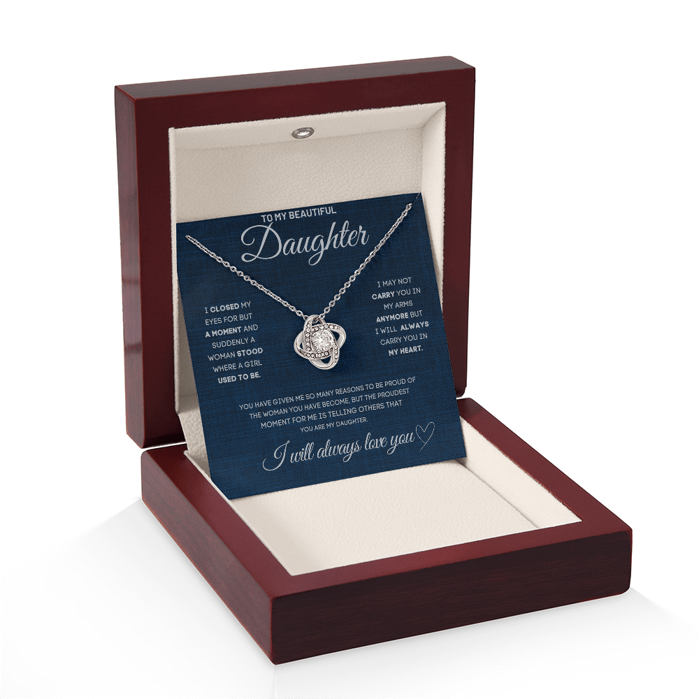 To My Daughter Necklace - Love Knot Gift Set - Eloura