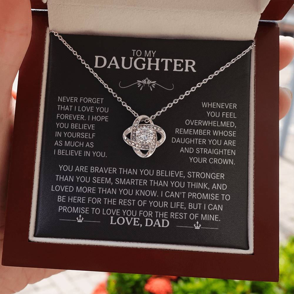 To My Daughter Necklace - Love Knot Gift Set - Eloura